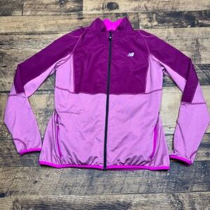 New Balance NB Dry Running Jacket Full Zip Athletic Purple‎ Pink Large